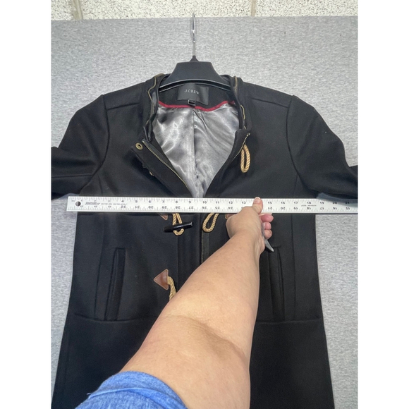 Women's J.Crew Black Wool Coat Size 2 - Picture 5 of 6